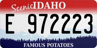 ID license plate E972223