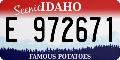ID license plate E972671