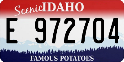 ID license plate E972704