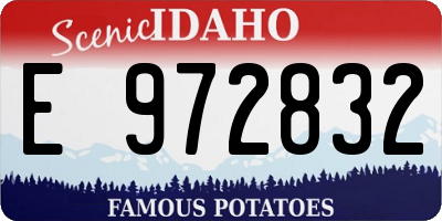 ID license plate E972832