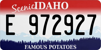 ID license plate E972927