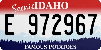 ID license plate E972967