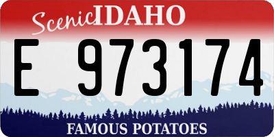 ID license plate E973174
