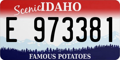 ID license plate E973381