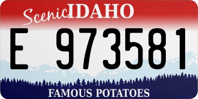 ID license plate E973581