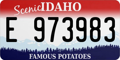 ID license plate E973983