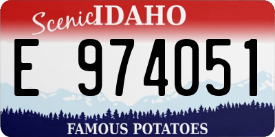 ID license plate E974051