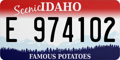 ID license plate E974102