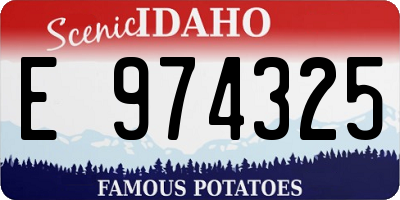 ID license plate E974325