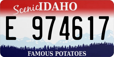 ID license plate E974617