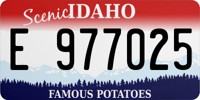 ID license plate E977025