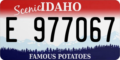 ID license plate E977067