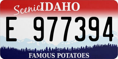 ID license plate E977394