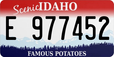 ID license plate E977452