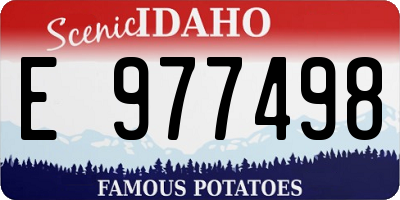 ID license plate E977498