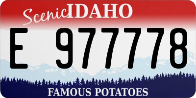 ID license plate E977778