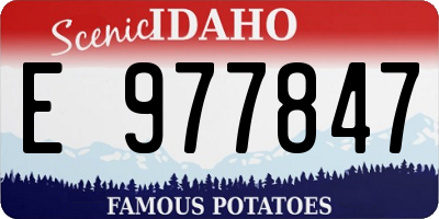 ID license plate E977847
