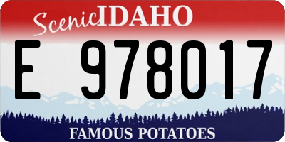 ID license plate E978017