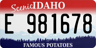 ID license plate E981678