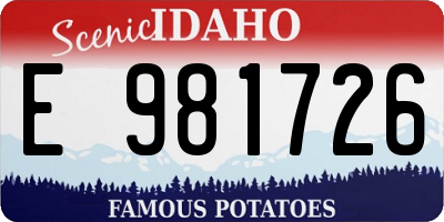 ID license plate E981726