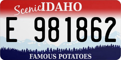 ID license plate E981862