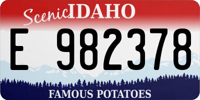 ID license plate E982378