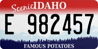 ID license plate E982457