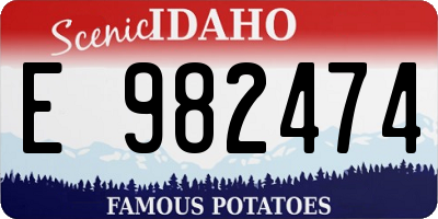ID license plate E982474