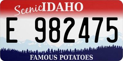 ID license plate E982475