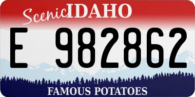 ID license plate E982862