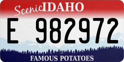 ID license plate E982972