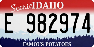 ID license plate E982974