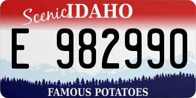 ID license plate E982990
