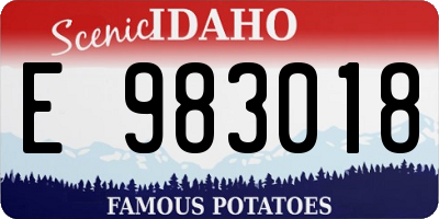 ID license plate E983018