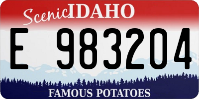 ID license plate E983204