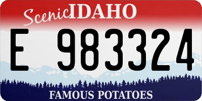 ID license plate E983324