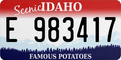ID license plate E983417