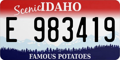ID license plate E983419