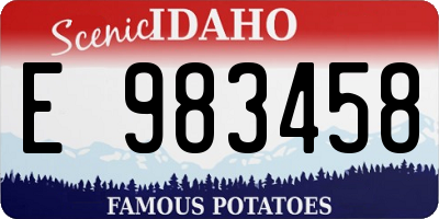 ID license plate E983458