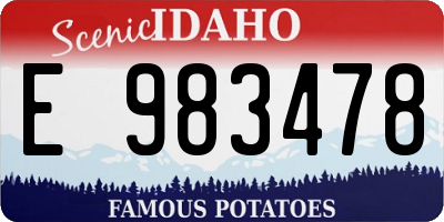 ID license plate E983478