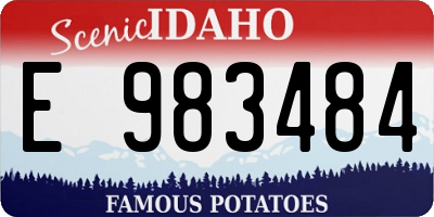 ID license plate E983484