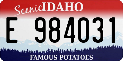 ID license plate E984031