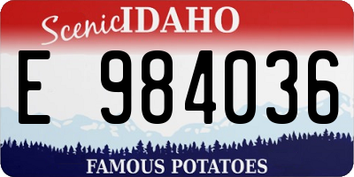 ID license plate E984036