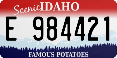 ID license plate E984421