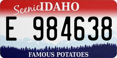 ID license plate E984638