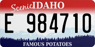 ID license plate E984710