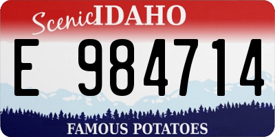 ID license plate E984714