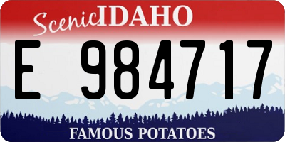 ID license plate E984717