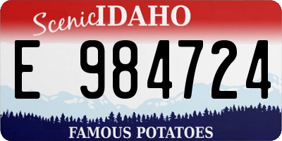 ID license plate E984724