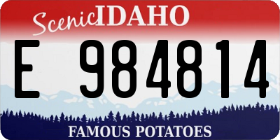 ID license plate E984814